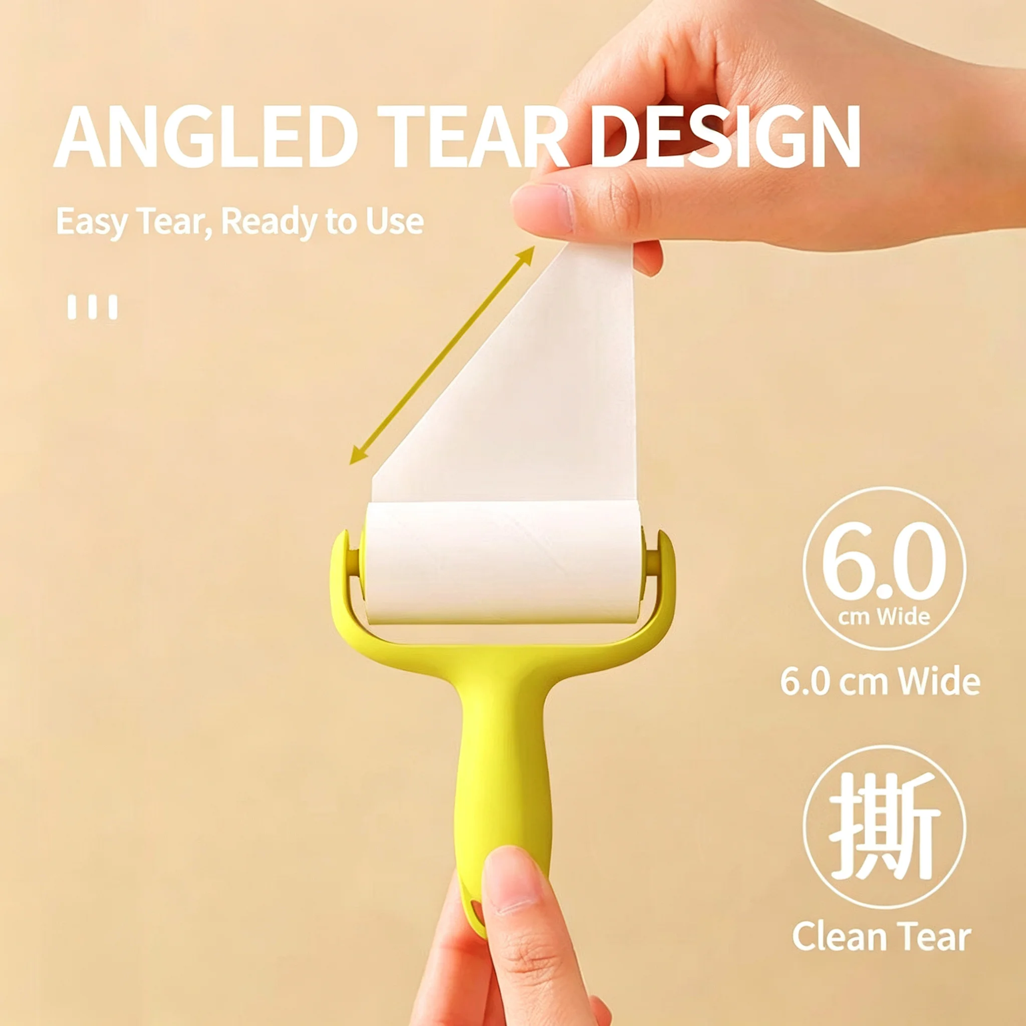 Mini Lint Roller Portable Tear Off Refill Sticky Paper High Viscosity Pet Hair Dust Remover Hair Crumbs Cleaning Tool