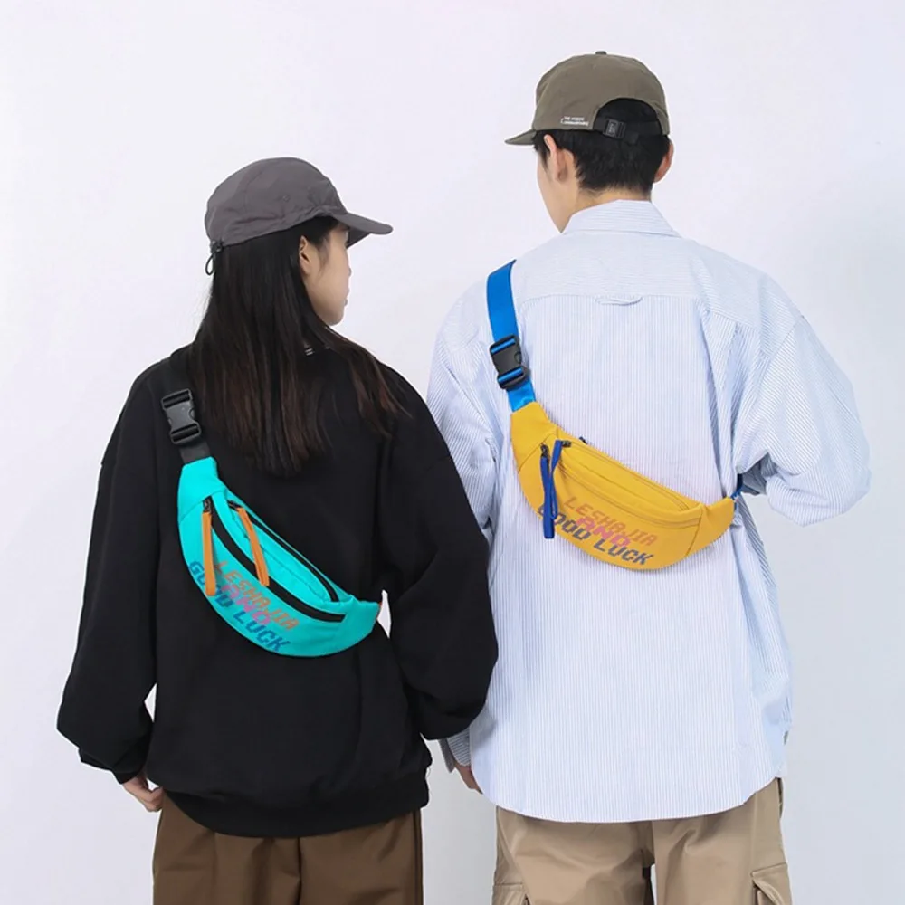 

Large Capacity Sports Chest Bag Color Contrast Waterproof Crossbody Dumpling Bag Multifunctional Nylon Male Waist Bag Outdoor