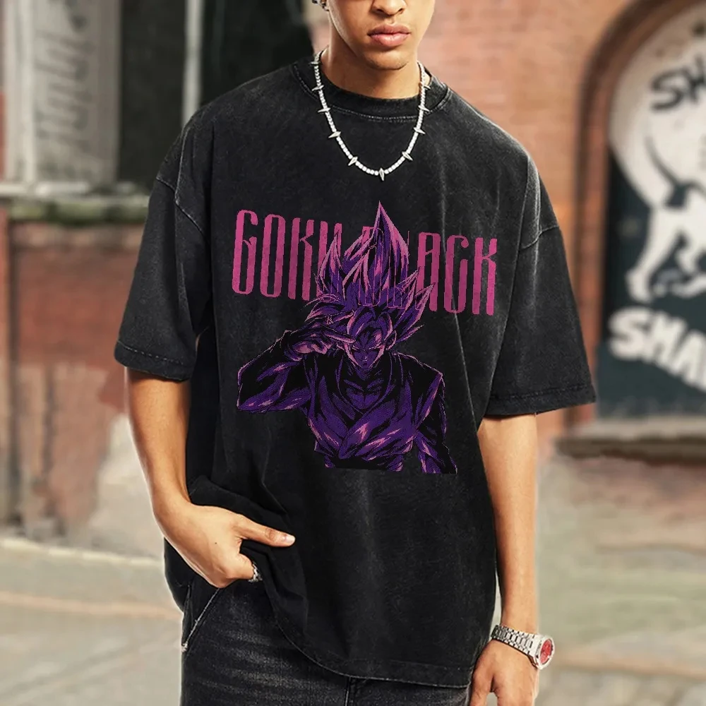 Vintage Washed Goku T-Shirt Dragon Ball Z Unisex Oversized Cotton Anime Graphic Streetwear Casual Cosplay Gift​ New