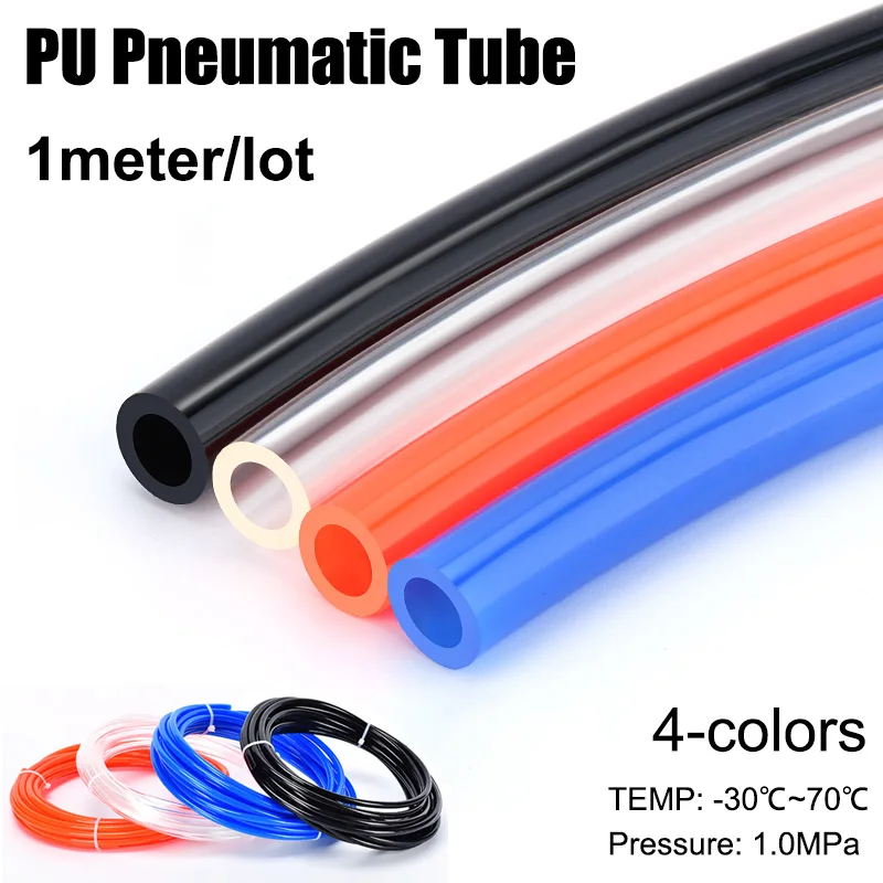 1Meter ID 4 6 8 10 12 14 16mm Air Hose Pneumatic Tube Pipe Pu Hoses For Compressor Polyurethane Tubing 4x2.5/6x4/8x5/10x6.5/12x8