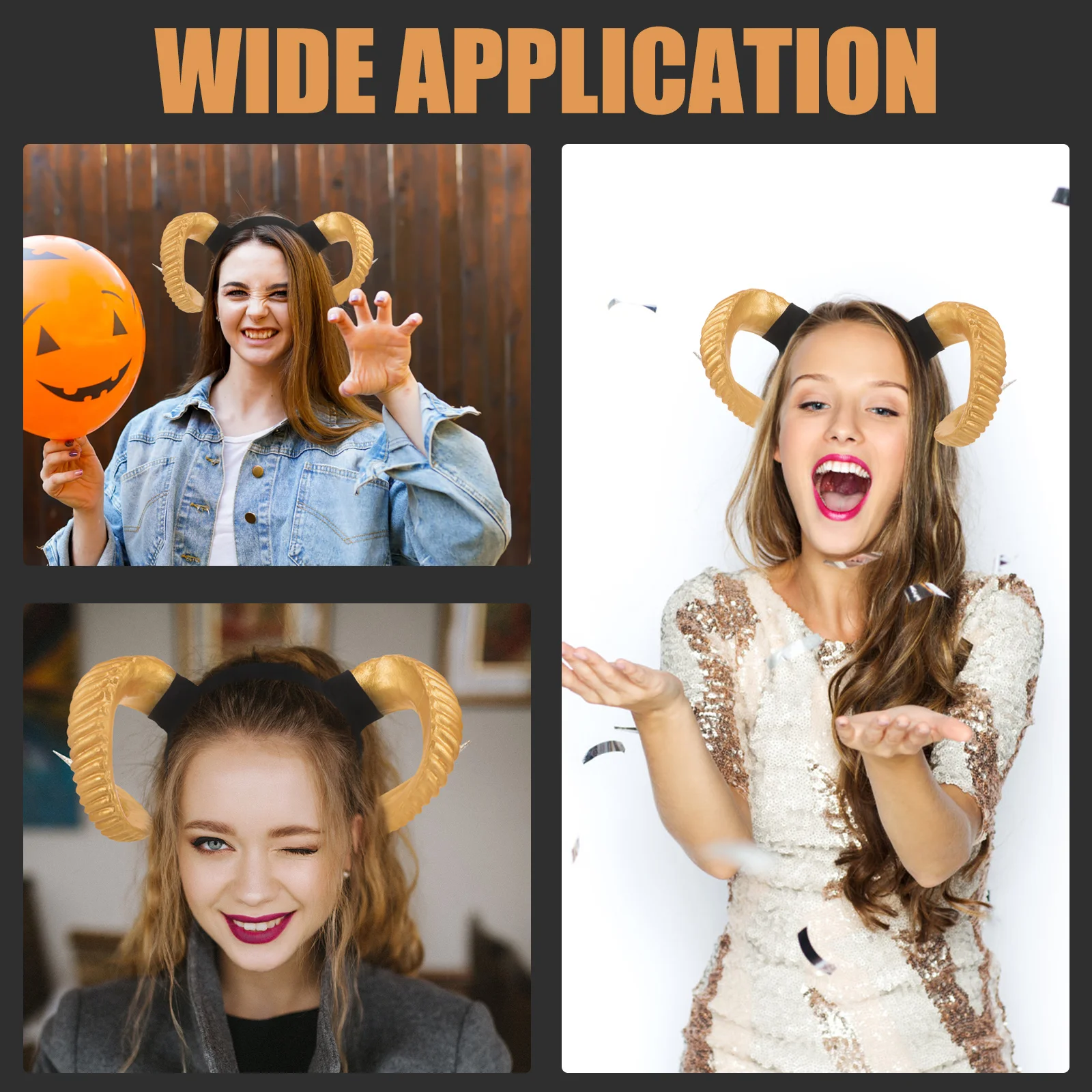 Corna Fascia per capelli Costume da festa per adulti Accessori per capelli in corno di demone per corna di pecora Uomo Artiglio di plastica Copricapo Cosplay