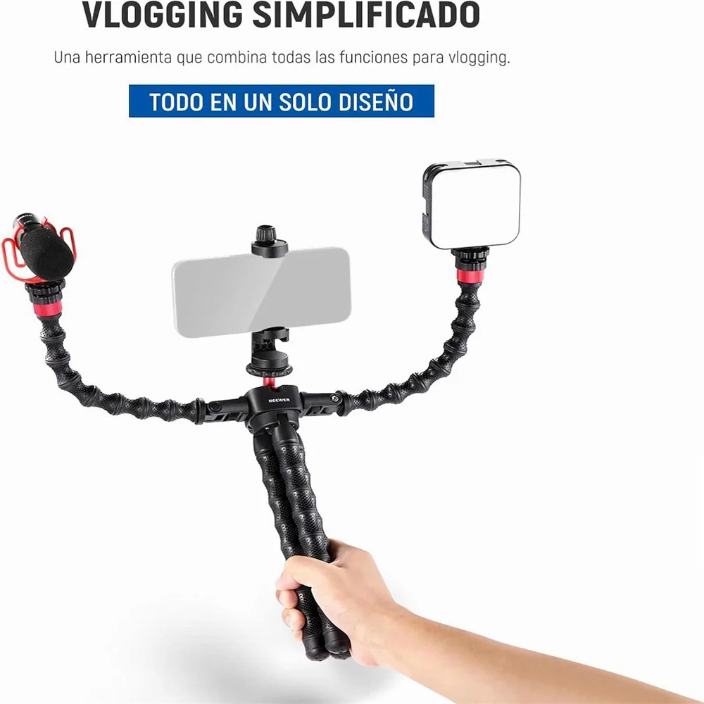 

NEEWER Flexible Tripod w Two Magic Arms Remote Phone Holder Mini Travel Tripod Stand for Smartphone Gopro DSLR Camera Mic Light