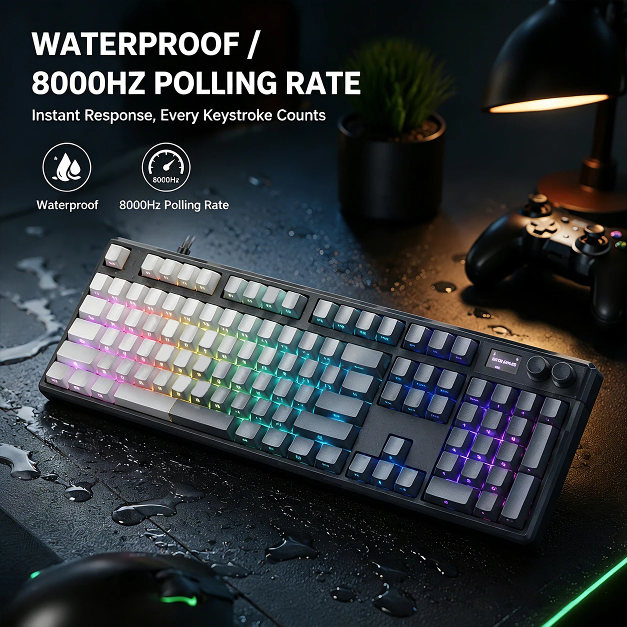 SKYLOONG Optical Switches Keyboard 8k Polling Rate USB-C Wired RGB Backlit GK75/GK87/GK980/GK104 Low Latency Gaming Keyboard
