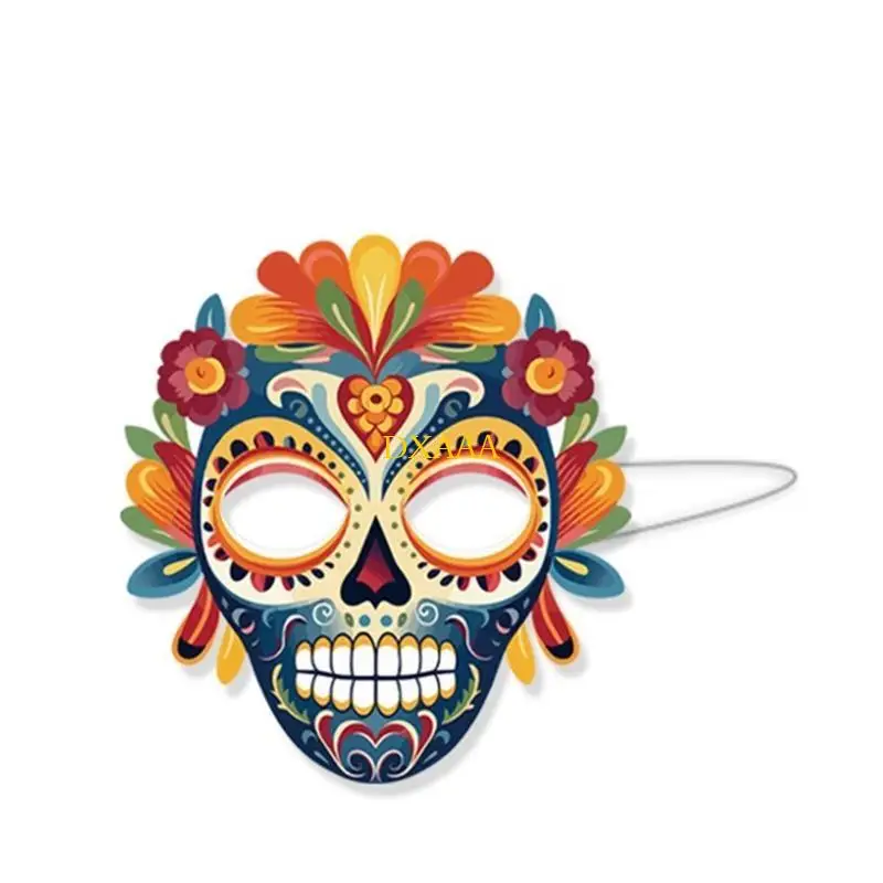 DXAA Mexicans Costume Masks Scary Day of the Dead Skull Kids Cosplays Masquerade Prop