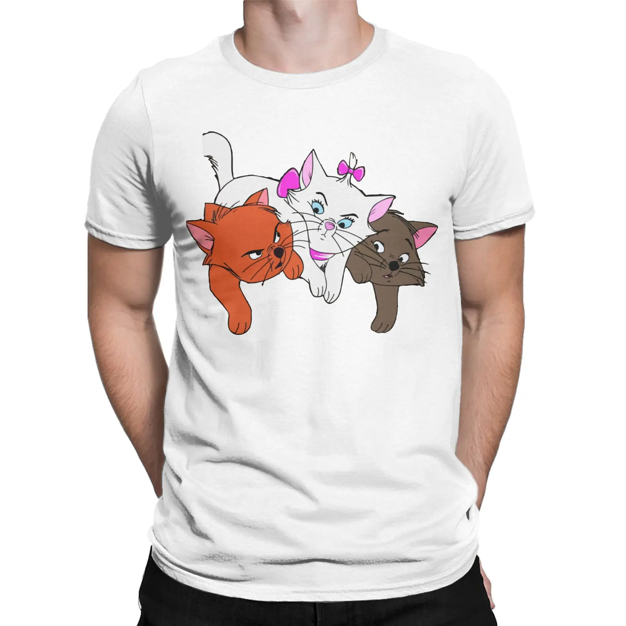 Marie Berlioz Toulouse Cats Aristocats T-Shirt for Men Women Funny 100% Cotton Tee Shirt Short Sleeve T Shirt Printed Clothes