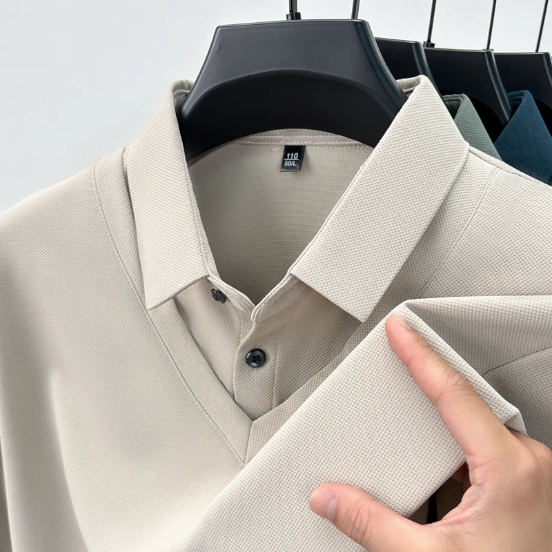 التصميم الأصلي جودة الرجال وهمية قطعتين الخريف التلبيب الياقة بلون طويل الأكمام تي شيرت الأعمال عارضة الاتجاه الرجالية