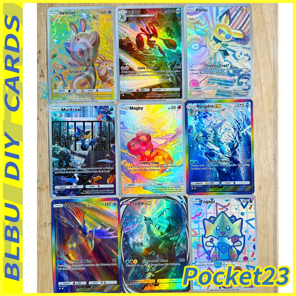 Karty kolekcjonerskie BLBU PTCG Pocket20 Espeon EX Umbreon Xatu Gyarados Meowt z tłoczonym wzorem, karty flash, trenerzy, nowe angielskie karty