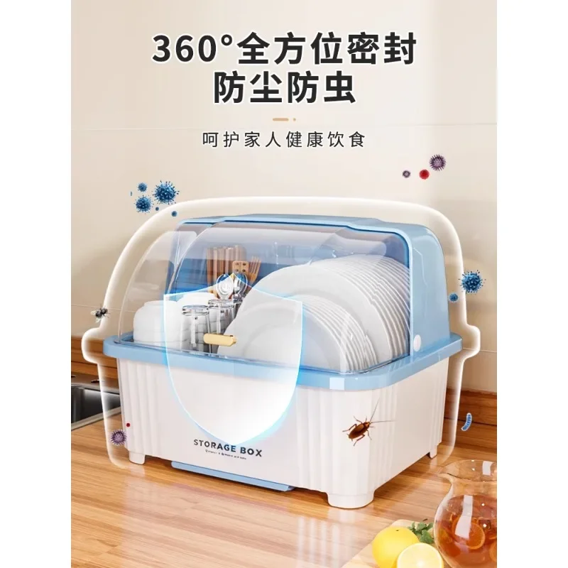 Kitchen Cupboards with Bowls and Chopsticks Storage Boxes Household Drain Bowl Rack with Lid for Dishes and Dish Racks