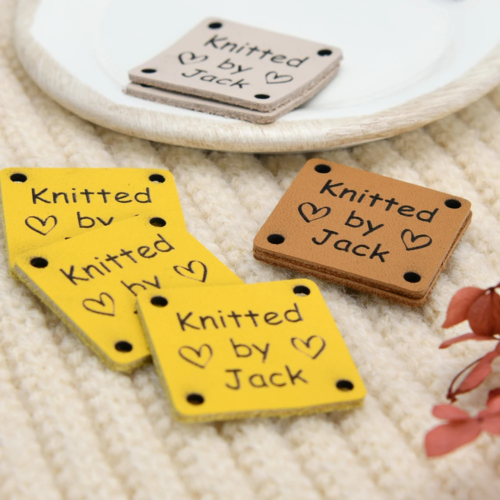 

Personalized Labels, Genuine Leather , Leather Tags , Custom Labels, Crochet Labels, Sewing, Text/Logo D506