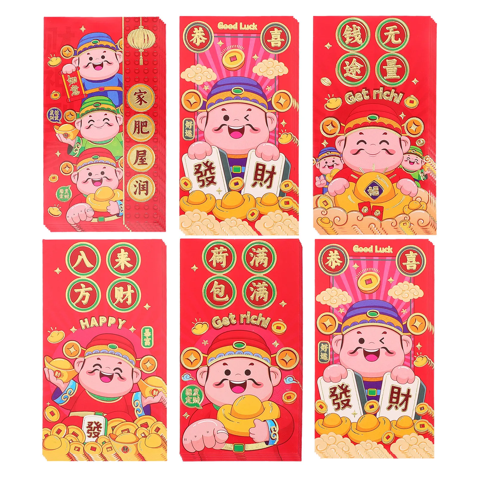 

30Pcs Spring Festival Red Envelopes 2025 Snake Year Creative Red Packet Large Money Bag Chinese New Year Blessing Gift