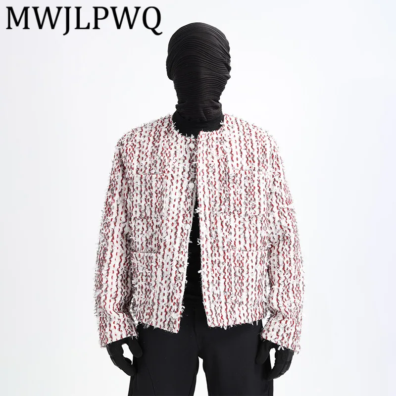 

MWJLPWQ нишевый дизайн, клетчатая элегантная стильная куртка для мужчин, высококачественное однобортное повседневное новое пальто с подкладкой на плечах и текстурой, 12799