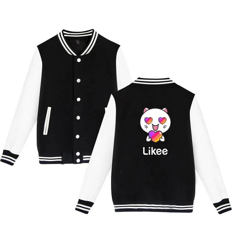 

New likee rainbow heart cute cat baseball jacket coat men women hoodie sweatshirt tops casual long sleeve Unisex Hoodies jackets