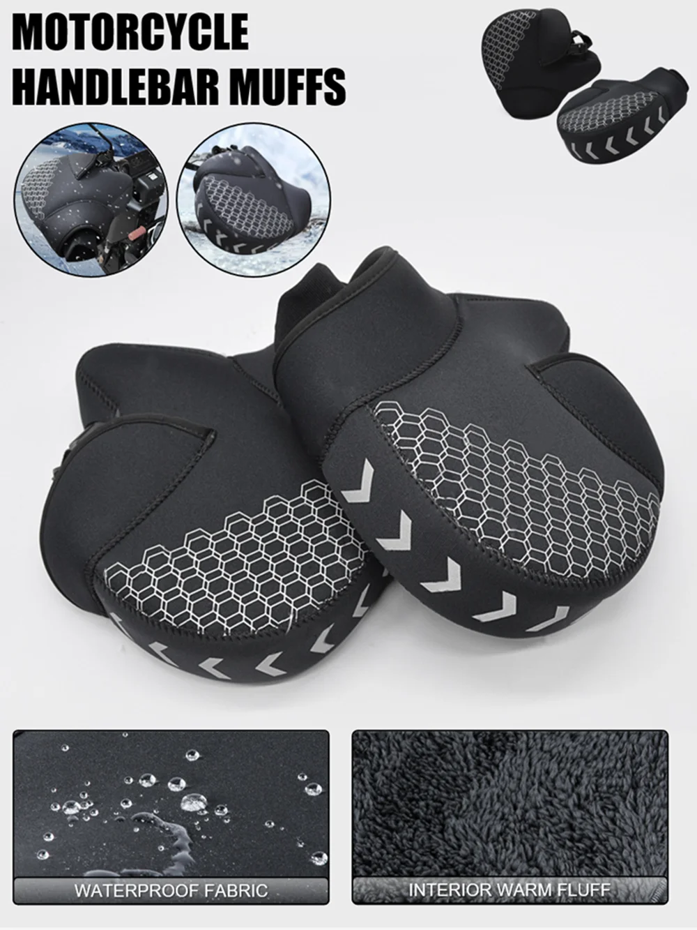 AliExpress CSHWISDOW 1 Pair Motorcycle Handlebar Muffs Winter cycling gloves Waterproof Handle bar Mitts Snowmobile E-Bike Motorbike Thermal Gloves