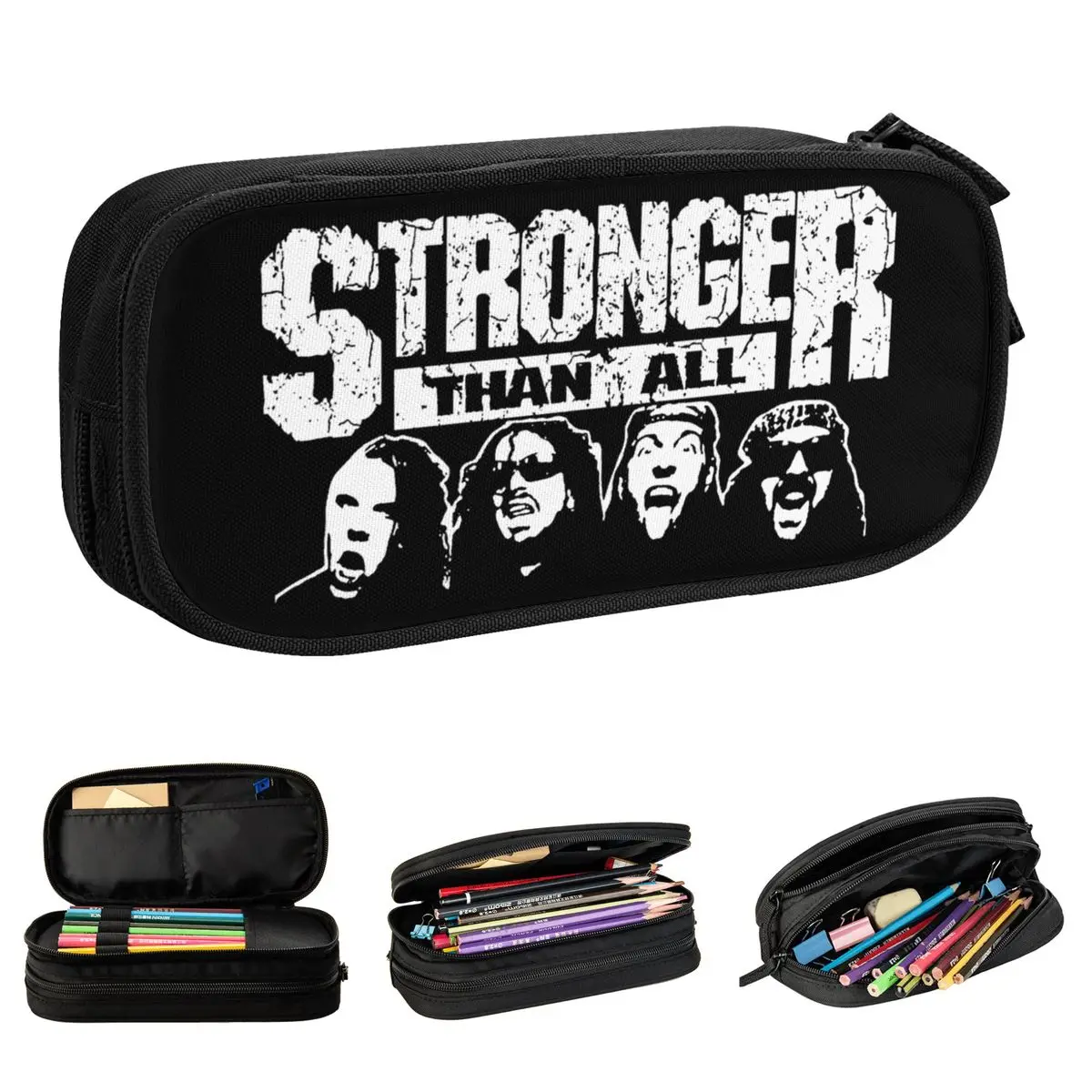 punk rock band pen box para criancas bolsa de grande capacidade lapis divertido mais forte do que todos presentes de escritorio 01