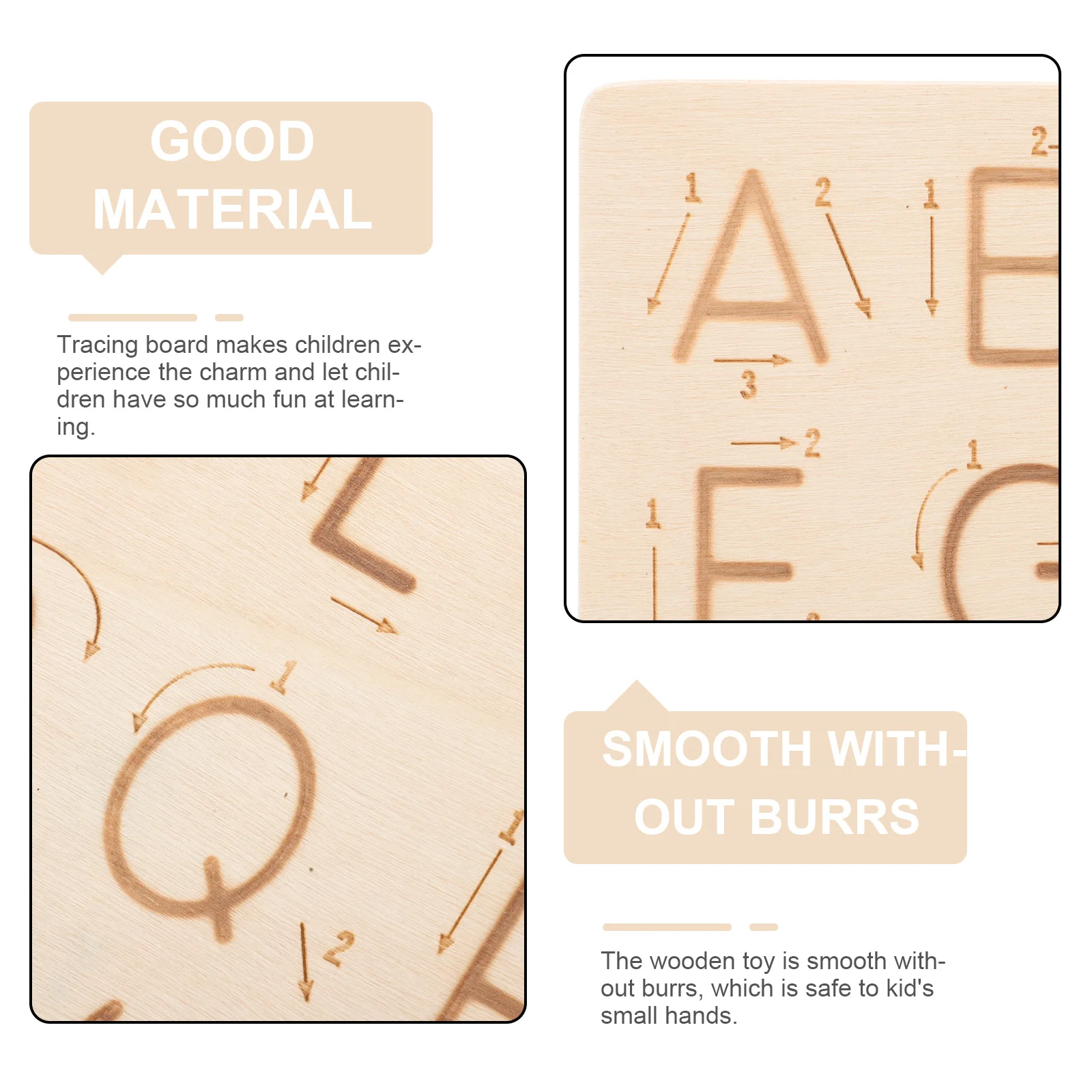 1Set Alfabet Nummer Spelling Board Houten Tracing Praktijkbord Concentratie Geheugen Educatief Leren Speelgoed