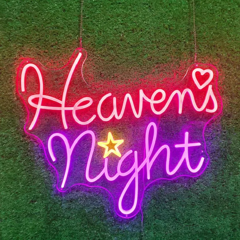 Heavens Night Neon Signs Game Room Decor Bedroom Hanging Night Lamp Party Holiday Cool Gift Neon Acrylic Decoration Sign