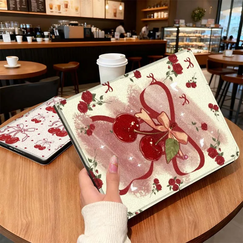

Cherry Bow Creative Pattern For Honor Tab Tablet MagicPad 3 6 7 X8 V7 V8 8 9 X9 X8a X9a 10 Pro Inch 2020 2021 Tablet Case