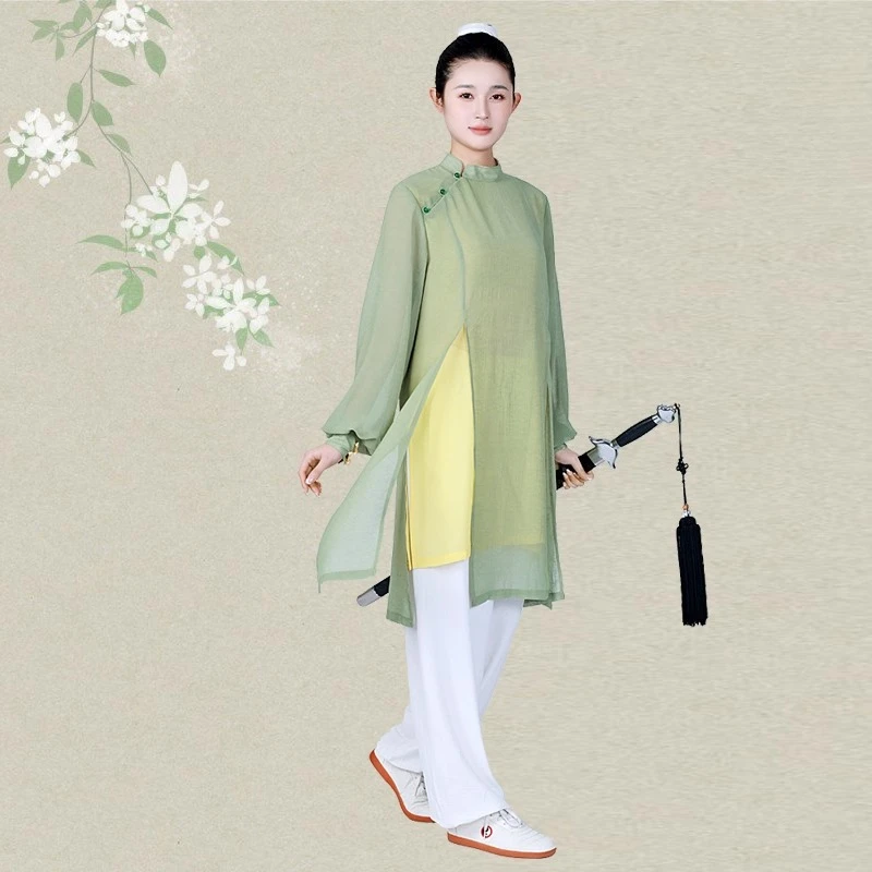 

Elegant Women's Wushu Tai Chi Suit Chinese Kung Fu Uniform with Fluid Drape Breathable & Comfortable for Martial Arts Practice