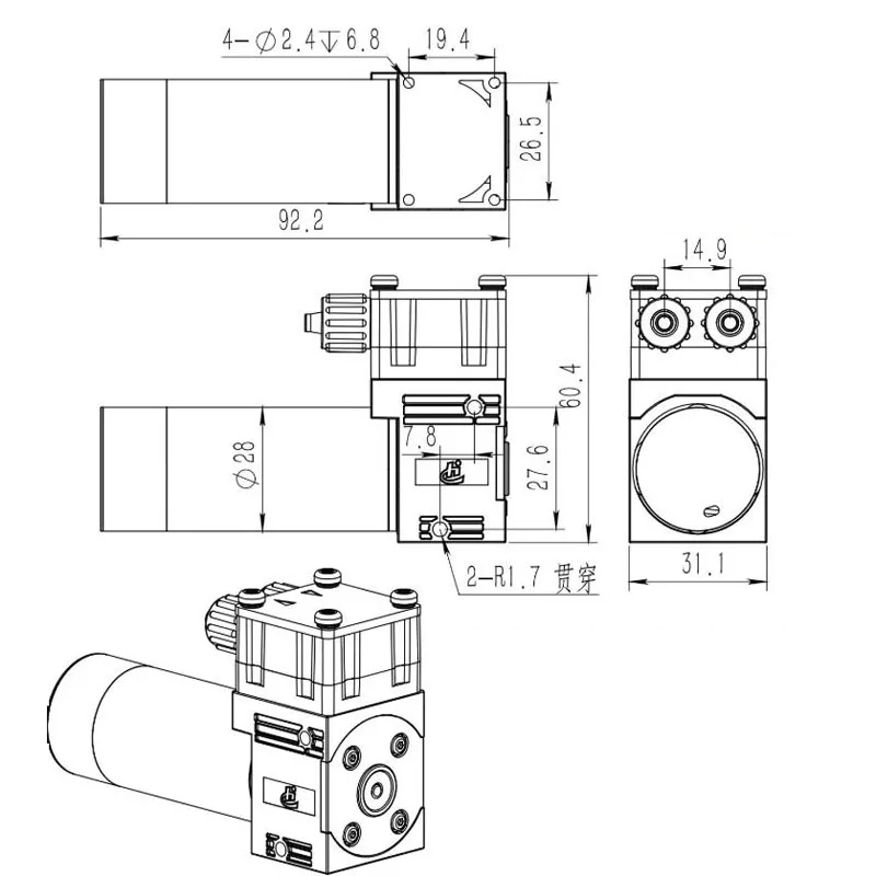 12V 24V DC Mini Diaphragm Pump Gas‑Liquid Dual‑Purpose VOCs Air Sampling Liquid Transfer Small Lab Sampling Equipment