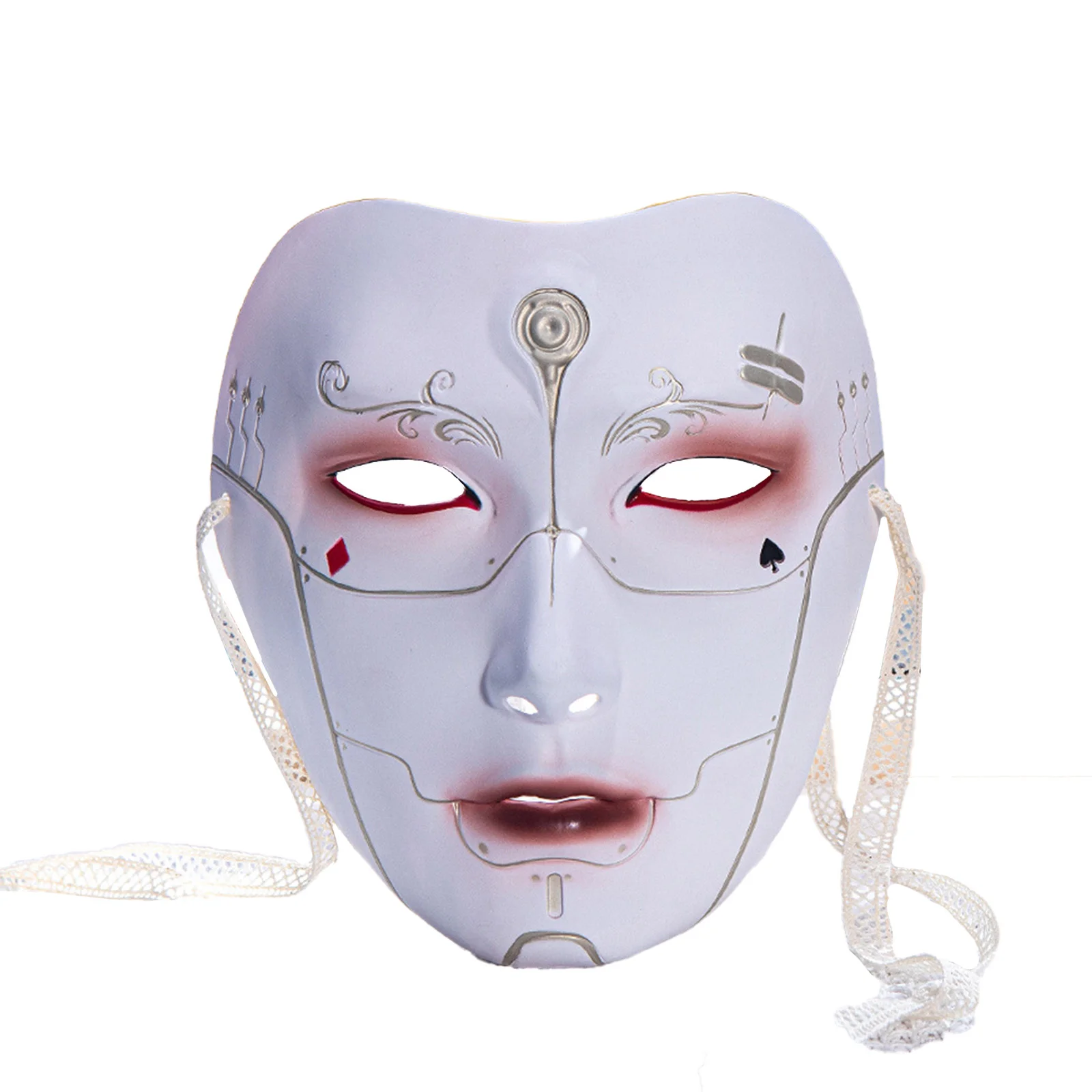 Party-Maske für Erwachsene im chinesischen Stil, für Männer und Frauen, cooles Kostümzubehör, Requisite mit selbstgebundenen Trägern für Halloween, Maskerade, Cosplay