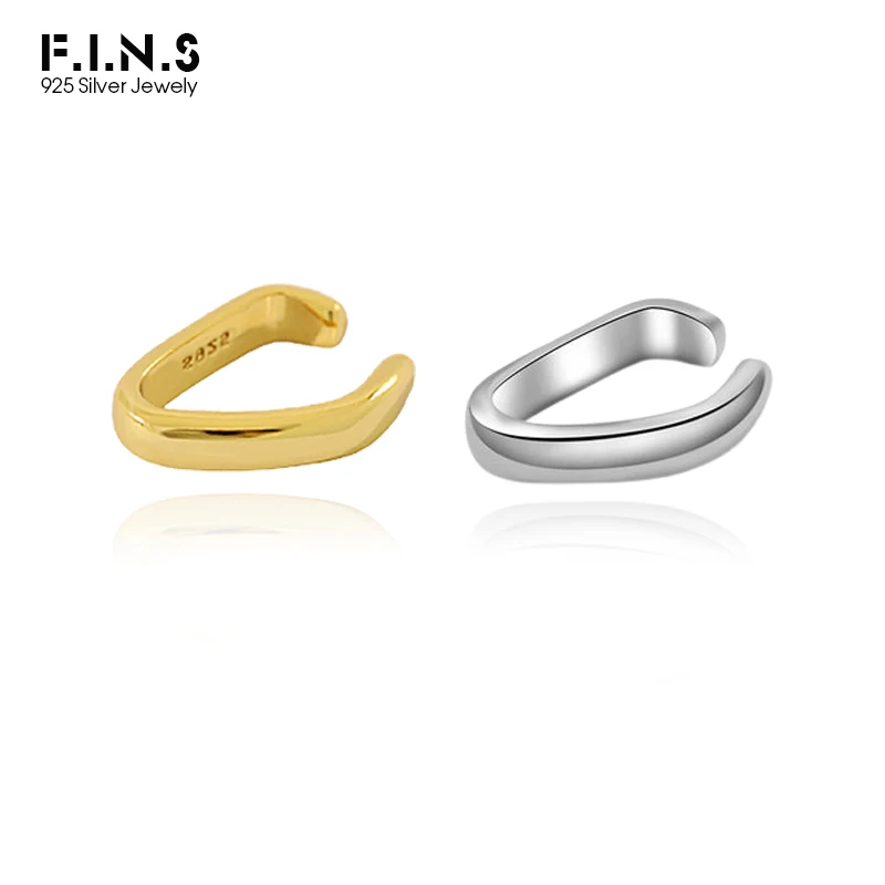 F.I.N.S 1 pz coreano S925 fibbia per l\'orecchio in argento Sterling INS Clip per l\'orecchio minimalista senza Piercing polsini per le orecchie