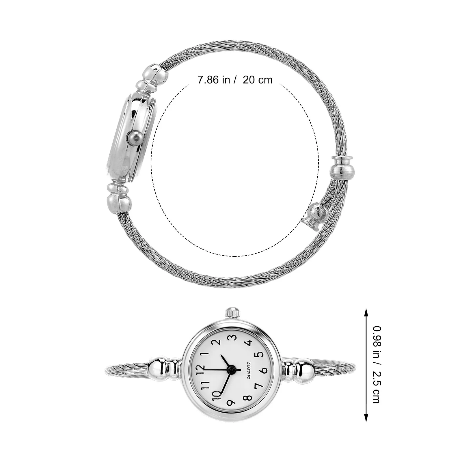 ساعة رقمية بيضاء للنساء كوارتز ساعة موضة أنيقة سوار ساعة اليد لعيد الحب عيد الميلاد هدية عيد ميلاد #2