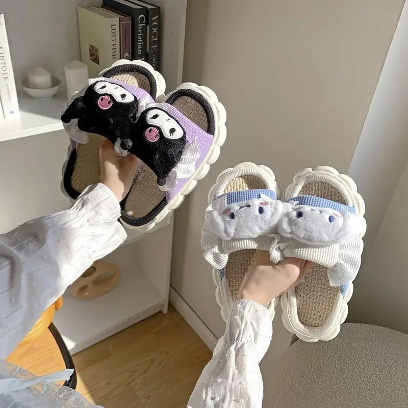 Kawaii Cinnamoroll Hello Kitty Kuromi Sanrio Home Slippers Women\'s Fashion Sandals Cartoon Comfortable Breathable Shoes Gift