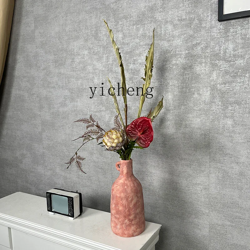 LYY  Retro Style Set Oil Painting Living Room High-End Imitation Decorative Ornament Floral Finished Product