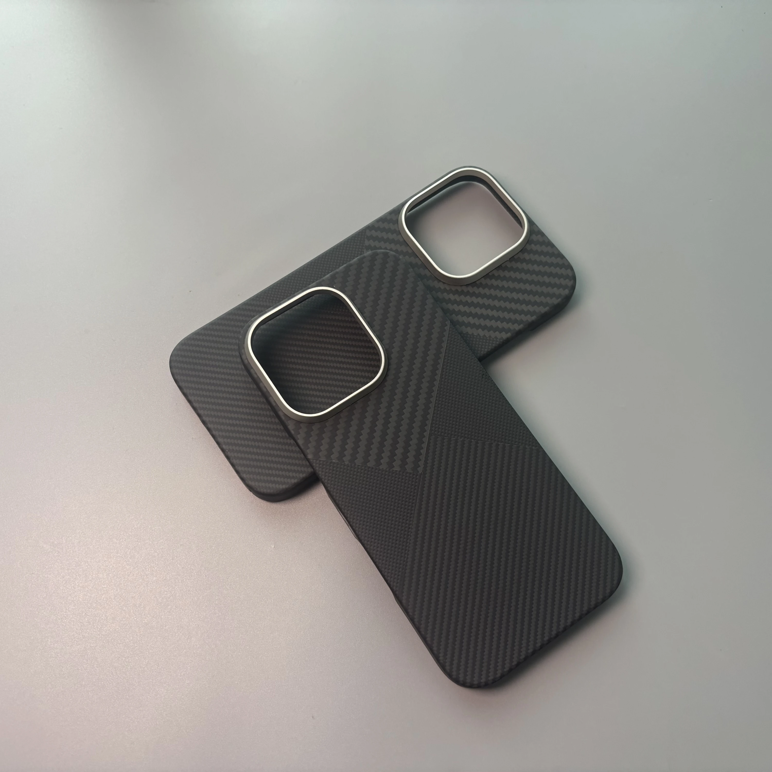 

For iPhone 16 Pro Kevlar Phone Case 16 Pro Max Aramid Fiber Case Double Color Fiber Back Cover