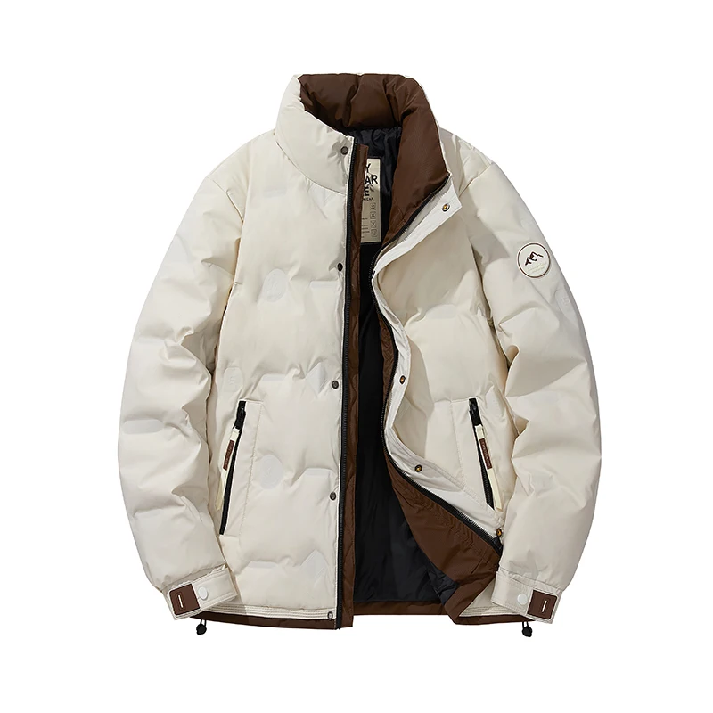 

Men's Winter Down Jacket Waterproof Thick Warm Comfortable Versatile Coat Casual Stand Collar Windproof Short Down Jacket