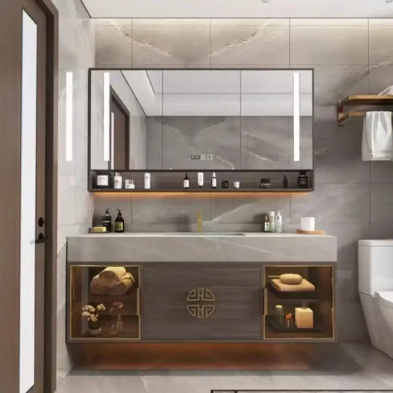 Modern New Chinese Style Bathroom Washbasin, Waterproof Hand Washing Basin, Rock Board Integrated Basin