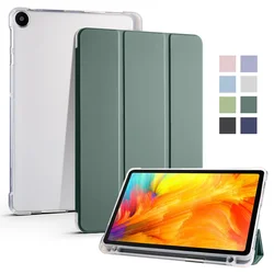 Luxury Transparent Flip Leather Tablet Case for Huawei Matepad T 10 T 10s Soft Clear Skin Feel Back Shockproof Protect Cover
