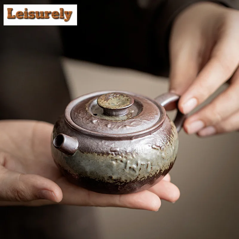 

150ml Retro Old Rock Mud Teapot Vintage Tea Infuser Pot Household Tea Maker Kettle With Ball Hole Tea Services Ornaments Gifts