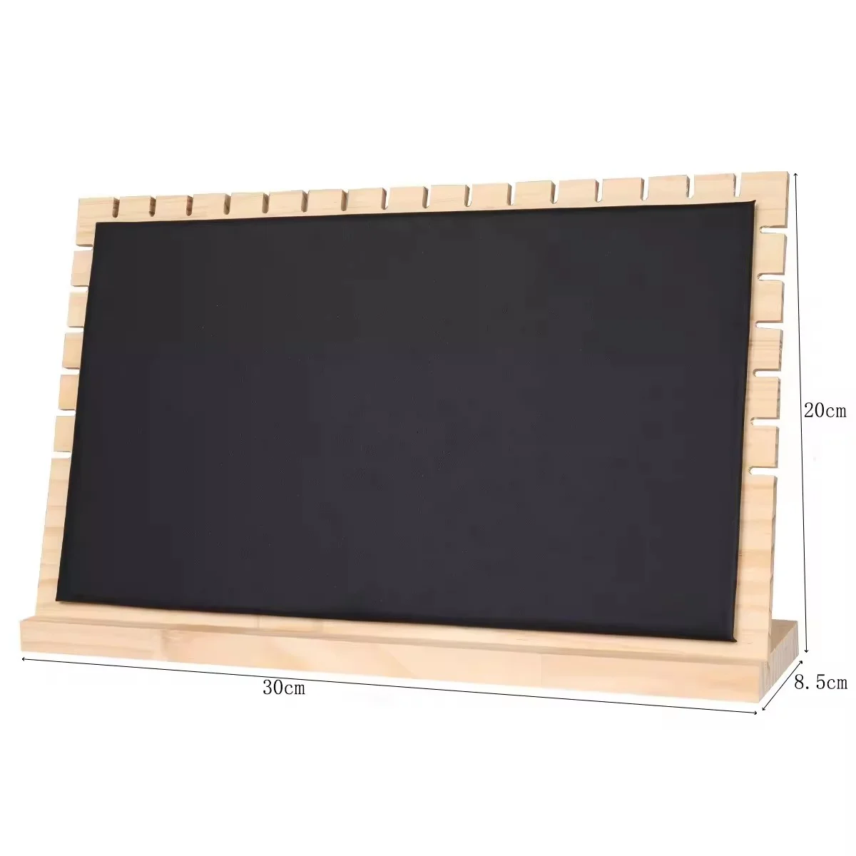 حامل عرض قلادة من الخيزران الإبداعي مع حصيرة جلدية - منظم مجوهرات من الخشب الصلب لعرض بيع متجر المنزل/المتجر #6