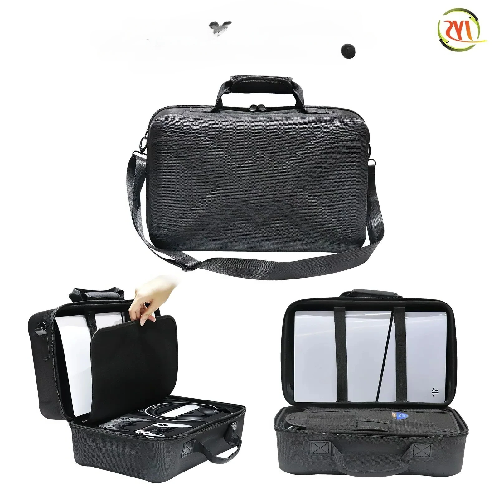 JYS-P5179 Travel Storage Carrying Case Adjustable Shoulder Straps Comfortable Handle Bag for PS5 Pro System for PS5 Slim Console