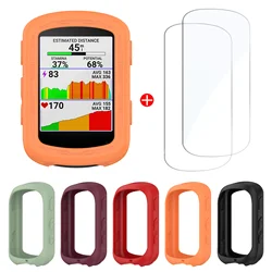 Etui 2 w 1 + szkło hartowane - 2 szt. do Garmin Edge 540 / 840 GPS Stoper rowerowy Osłona ekranu Szklana folia i osłona silikonowa