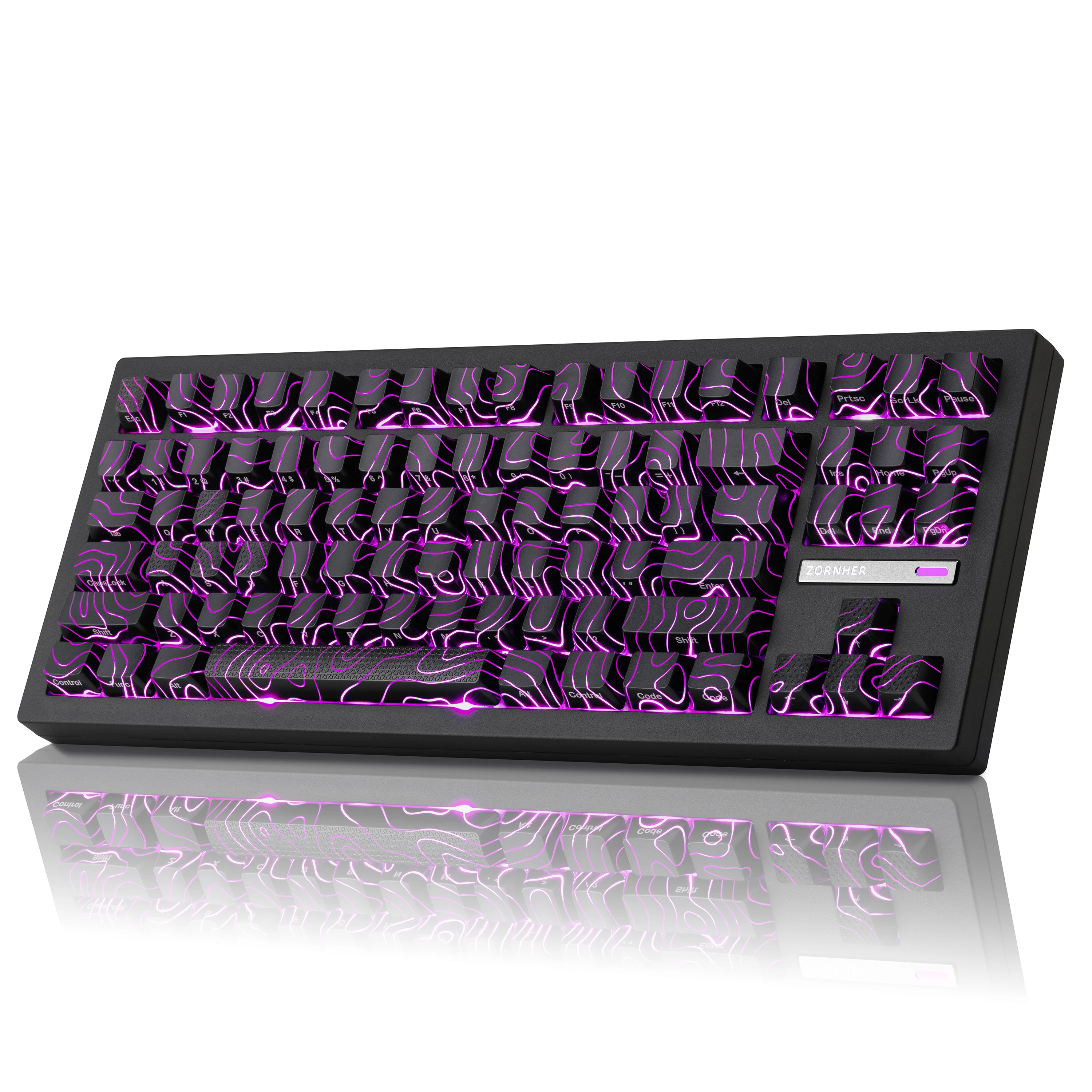 

ZORNHER ZH870 Wireless Mechanical Gaming Keyboard,80% Black Custom Creamy Sound Keyboard with Lighted Up IMD PBT Keycaps