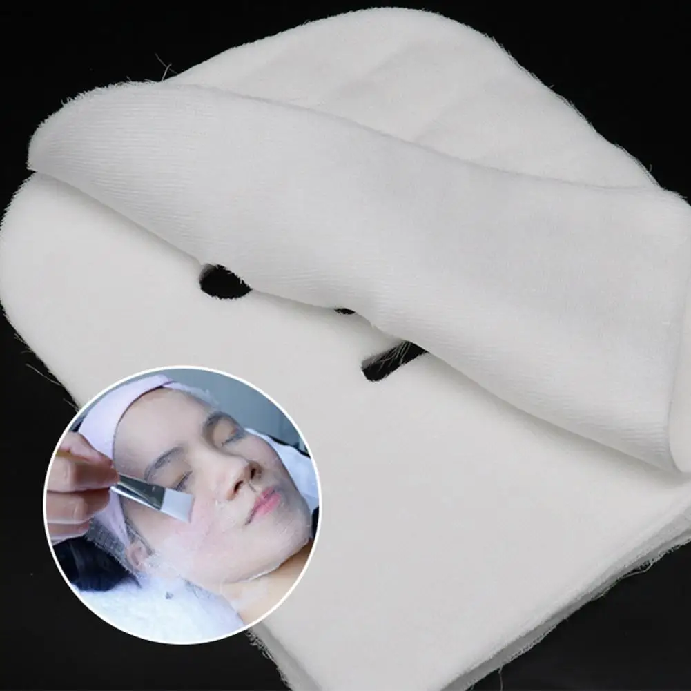 50 Unidades de Máscaras Faciais de Gaze Pré-Cortadas para Sérum Essencial, Absorventes, Macias, para Tratamento de Beleza Profissional e Higiênico em Salão