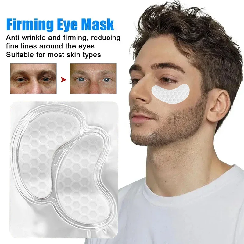 Masque pour les yeux au collagène pour hommes, patchs anti-déformables pour les yeux, estompe les ridules, anti cernes, lifting des sacs, raffermissant, soin hydratant, 20 pièces