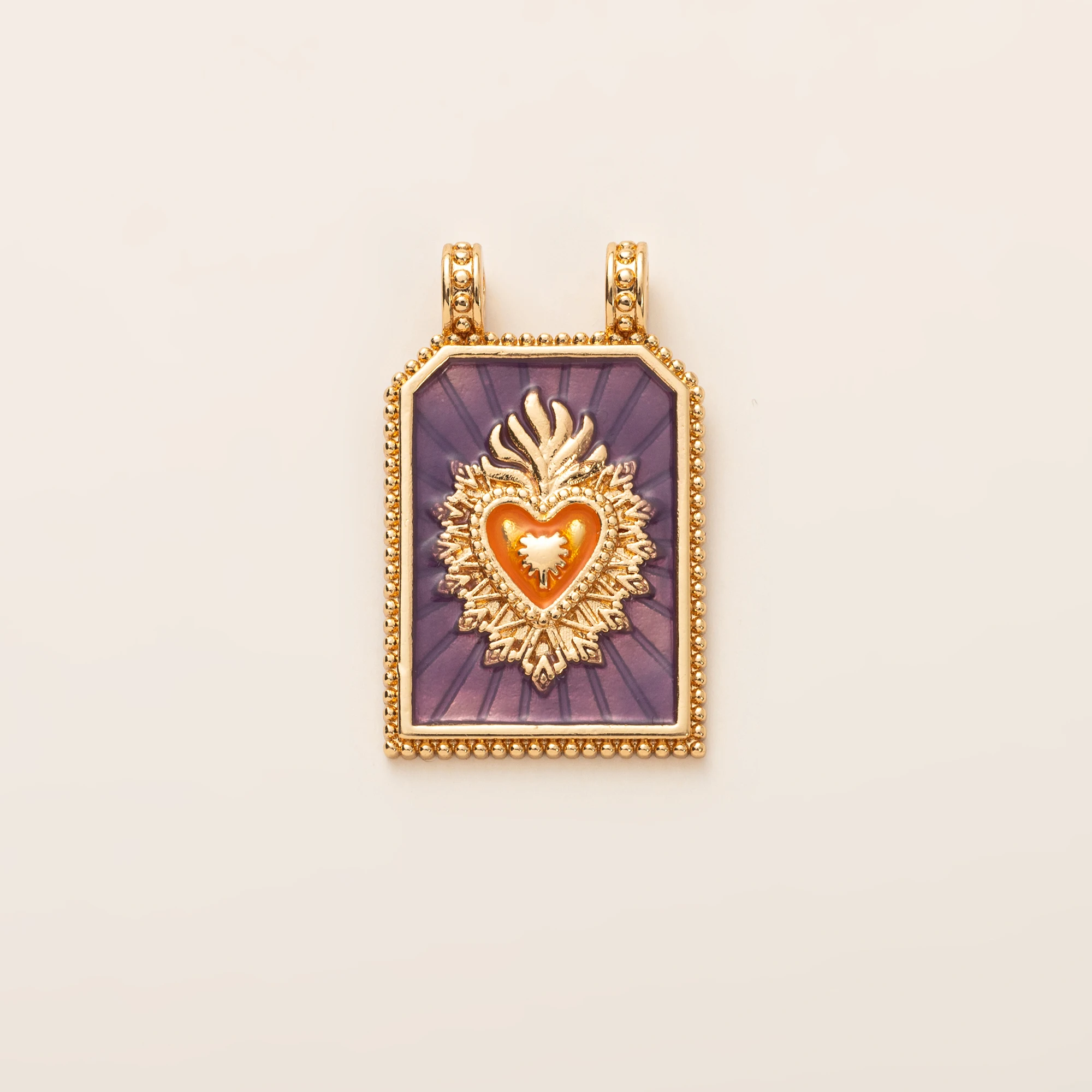 يقطر النفط الحب بطاقة التارو DIY اليدوية قلادة القلب المقدس عيون زهرة مطلية بالذهب اللون المحفوظ