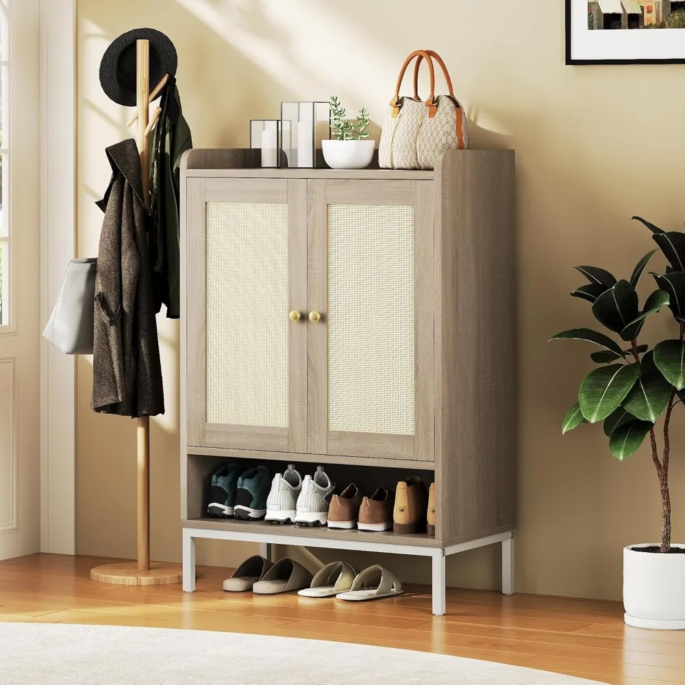 

Rattan Shoe Cabinet Storage for Entryway, Shoe Cabinet with Adjustable for Entryway, 5-Tier, 20 Pair Shoe Rack Storage f
