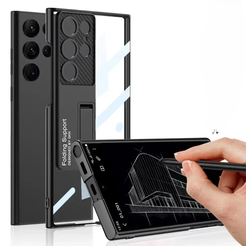 Galvanisierte transparente klare Halterung Handyhülle für Samsung Galaxy S25 Ultra Anti-Fall-Schutzhülle