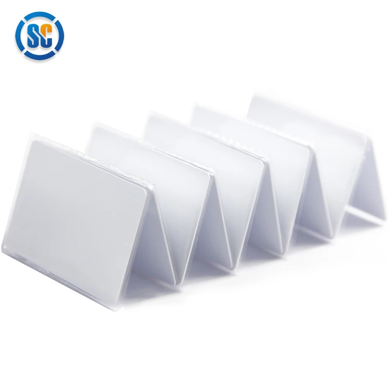 100pcs custom Sencan Wholesale  Blank White 13.56mhz RFID NFC Smart Card for access control system