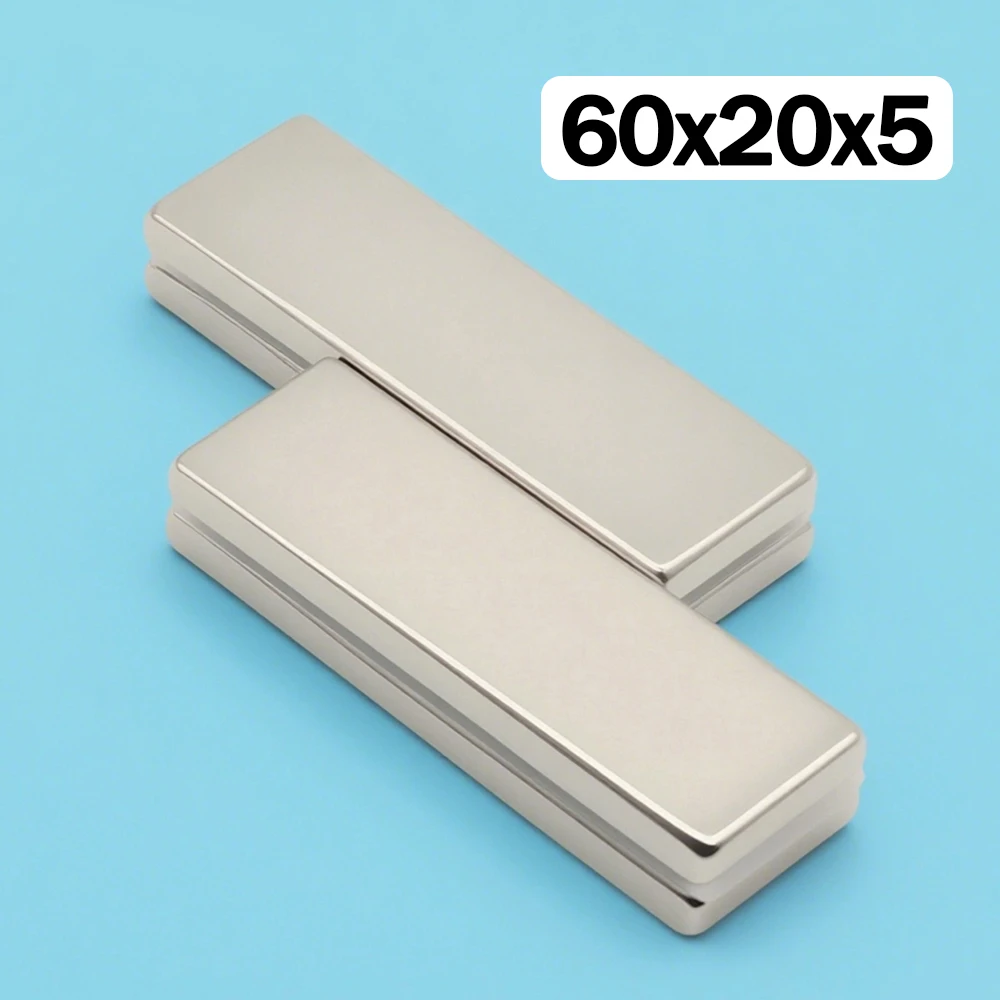 Workshop Use Office Storage Neodymium Magnet Magnetic Alloy Block 60x20x5mm High Adsorption Corrosion Resistant Heavy