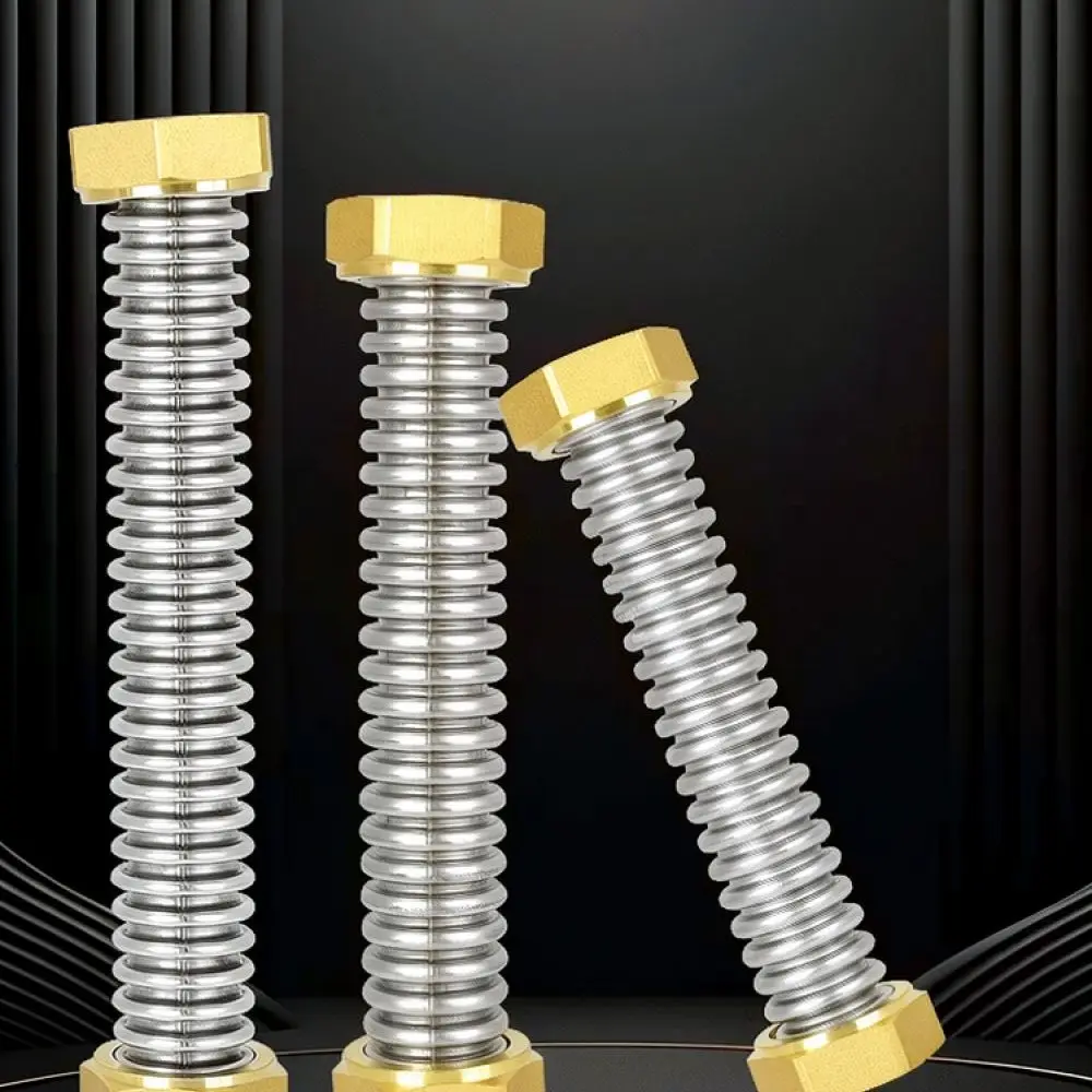 Flexible 304 Stainless Steel Corrugated Hose HVAC Pipe Fitting Metal Flexible Connector For Central Air Conditioning System