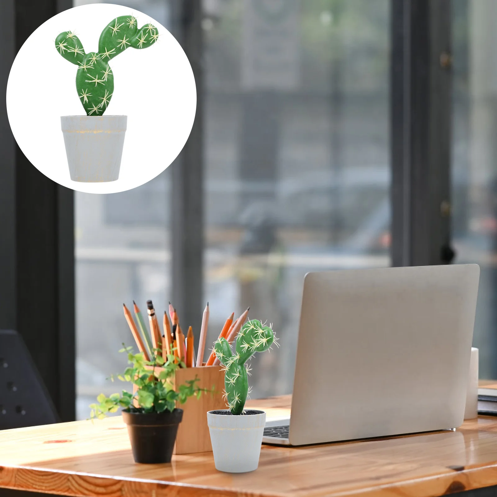 

Simulation Cactus Bonsai Decor Bright Color Elegant Artificial Greenery for Home Restaurant Desktop