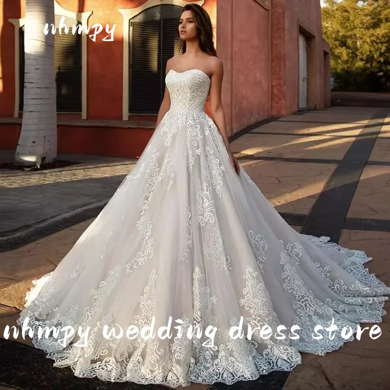 

Бальное платье по индивидуальному заказу, сексуальное свадебное платье принцессы без рукавов, кружевная аппликация, корсет с открытой спиной, свадебные платья, винтажное платье Vestido De Novia