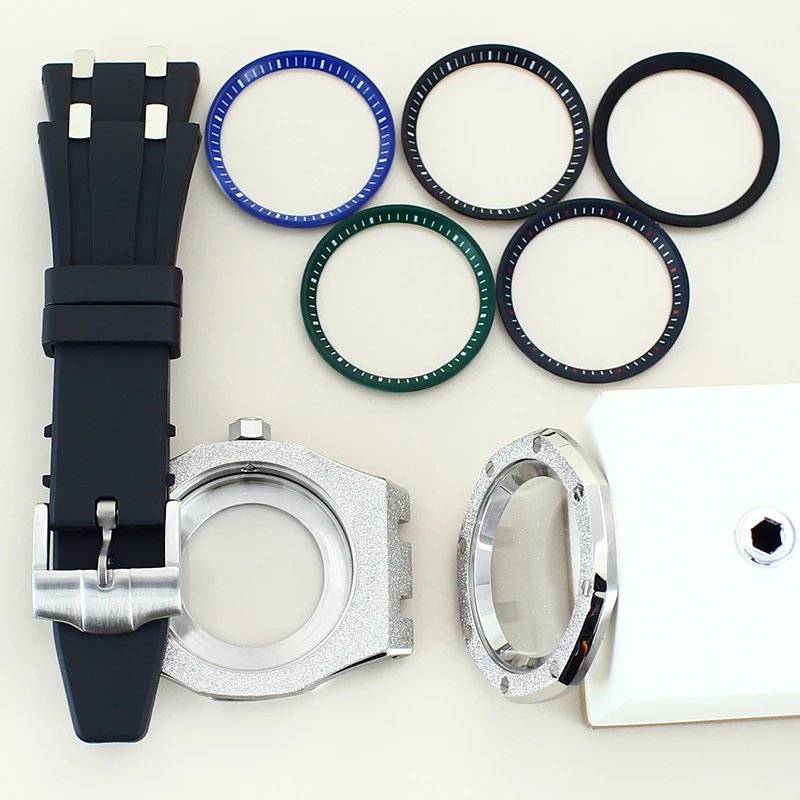 ساعة 41 ملم معدلة لطراز البلوط 316 حافظة من الفولاذ المقاوم للصدأ حزام مطاطي لحركة NH35/36 #2