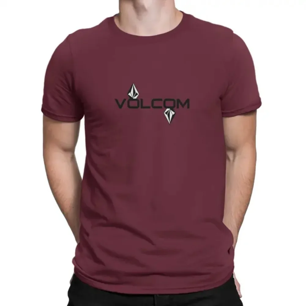 Interesting men's cotton T-shirt, V-shaped Volcoms short sleeved T-shirt, round neck clothing