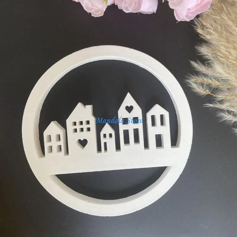 

U2JC Hollow House Wreath Resin Molds for Art Craft Project, Making Holder Tealight Holder Decorations